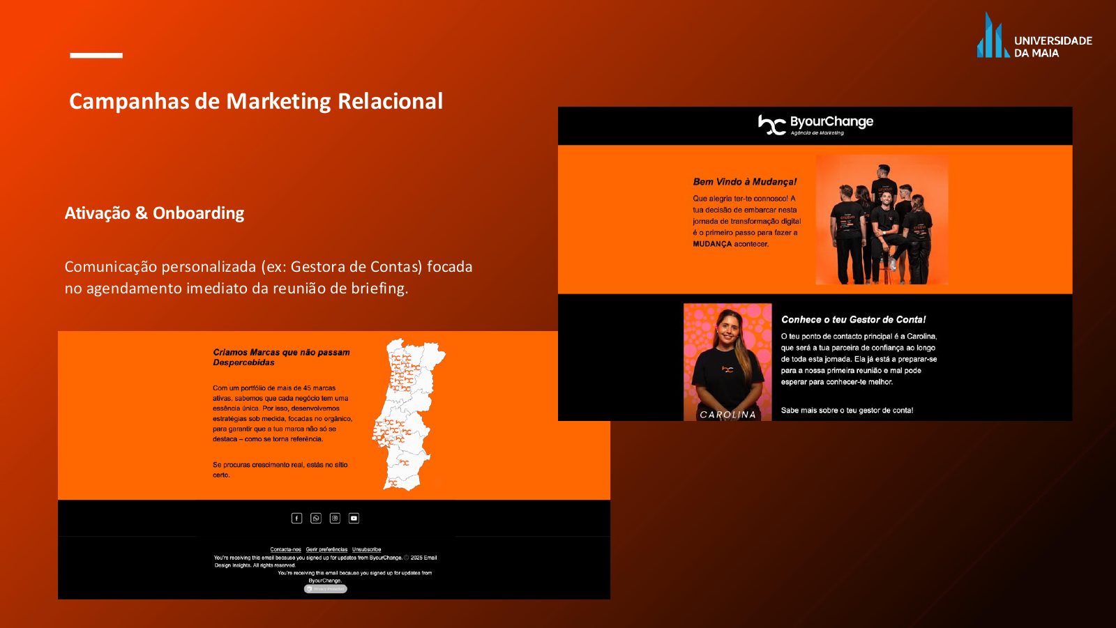 Página do relatório com a campanha de ativação e onboarding