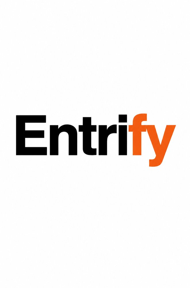 Logótipo Entrify em preto, com «fy» a laranja, sobre fundo branco